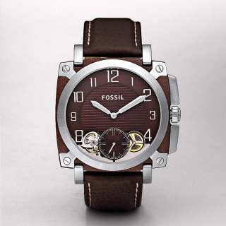 FOSSIL BROWN LEATHER BAND TWIST/AUTOMATIC DIAL MENS WATCH ME1070 NEW 
