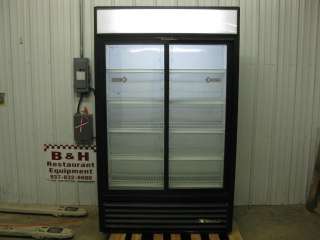   are looking at a True 2 sliding Glass Door Merchandiser Refrigerator