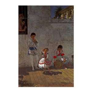  Street Scene In Seville Thomas Eakins. 18.88 inches by 26 