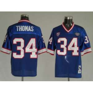 Thurman Thomas #34 Buffalo Bills Replica Retro NFL Jersey Blue Size 48 
