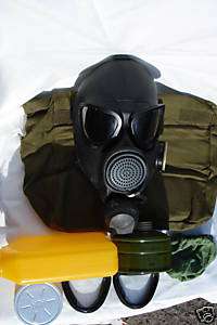 Russian USSR millitary black rubber gas mask PMK,new  
