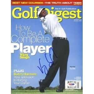  Vijay Singh Hand Signed Golf Digest 1/05 ~psa Dna Coa 