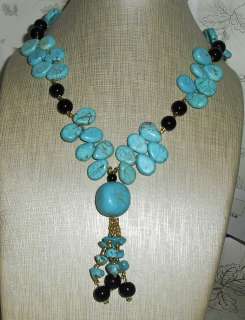 turquoise Howlite /mix gem necklace/30  