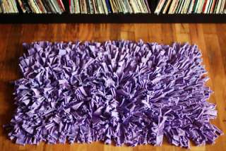 Recycled T Shirt Rug in Lavender   Rectangular Rugs & Mats 