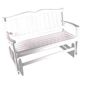   Wooden Glider Bench (White), 3N2GLALPW   OUTDOOR BENCH     