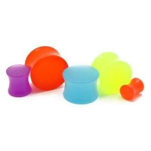 Glow in Dark Dbl Flared Ear Plugs Gauges Pick Sz/Clr  