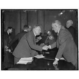 Borah greets Moley. Washington, D.C., March 23. Senator William E 