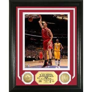 Yao Ming Photo Mint W/ 2 24KT Gold Coins