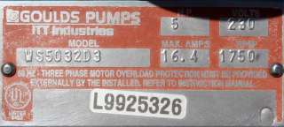 Goulds ITT Industrial WS5032D3 Sewage Pump  