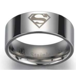 Stainless Steel Superman Mens RING Size 8 13 Q Z+1 R186  