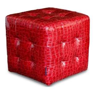  Zen Crocodile Tufted Cube Ottoman by Diamond Sofa