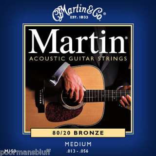 MARTIN MEDIUM GAUGE BRONZE ACOUSTIC GUITAR STRINGS  NEW  
