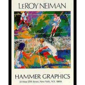 Mixed Doubles by Leroy Neiman. Size 21.5 inches width by 29.5 inches 