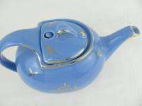 Vintage Hall Pottery China Hook Cover Teapot Cadet Blue #0749 6 Cup 