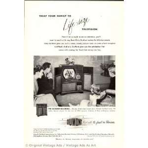  1950 DuMont Life Size Television Vintage Ad