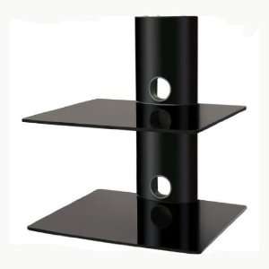  Eclipse Black 2 Shelf Component DVD Cable Box Wall Mount 