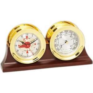  4.5 Chelsea Shipstrike Clock & Barometer in Brass on 