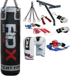   Pro Boxing Set 4ft Punch Bag,Gloves,Bracket,Chains MMA Punching UFC
