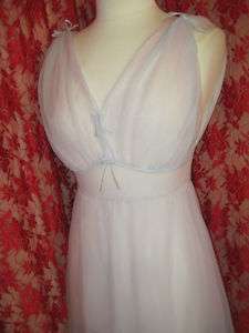 Vintage 1950s Pink Blue Night Gown by Michelene 38  