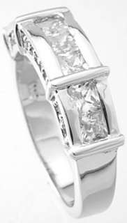 Sterling Silver Diamonique CZ Engagement Eternity Ring Wedding Band sz 