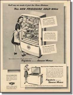 1947 Frigidaire Cold Wall Refrigerator Home Freezer Ad  