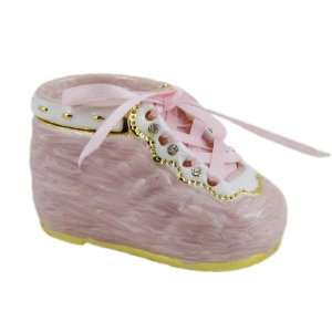  Girl Baby Shoe Jewelry Box  Pink   Keepsake   Trinket Box  Bejeweled