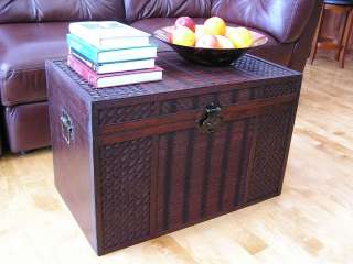 Hawaii Large Wood Storage Trunk Wooden Hope Chest  