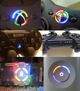 XBOX 360 & PS3 CONTROLLER RING OF LIGHT MOD KIT 5 LEDS   YOU PICK YOUR 