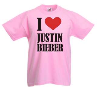 Kids I Love Justin Bieber T Shirt Brand New Xmas Gift  