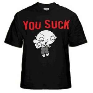  Family Guy T Shirt Stewie You Suck   Medium Sports 