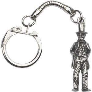  Victorian Brunel Figure Key Ring   Pewter 