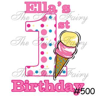 Ice cream birthday party personalized shirt t shirt toddler baby 1st 
