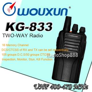 WOUXUN KG 833 UHF 400 470 handheld two way FM radio + Free Earp  