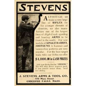 1902 Ad J Stevens Arms & Tool Rifles Hunting Firearms   Original Print 