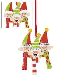  Personalized Elves Ornament   Three   Party Decorations 