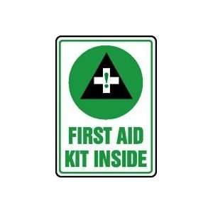  FIRST AID KIT INSIDE (W/GRAPHIC) 14 x 10 Plastic Sign 