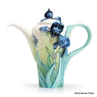 FZ02567 Franz Porcelain Van Gogh Iris flower Teapot  