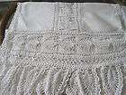   antique victorian linen heavy lace tablecloth table expedited shipping
