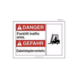  ENGLISH/GERMAN DANGER FORKLIFT TRAFFIC AREA (W/GRAPHIC 