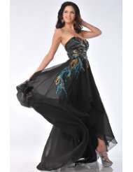 Zeilei 5846 Strapless Peacock Embroidery Evening Prom Pageant Dress