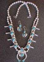   and Turquoise squash blossom necklace set by Navajo artisan Chris Tom