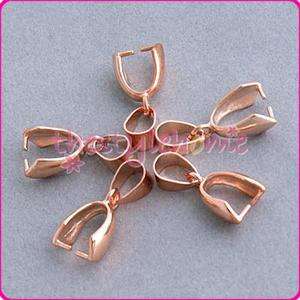 20Pcs 18K Rose Gold Plated Pendant Pinch Clasp Bails  