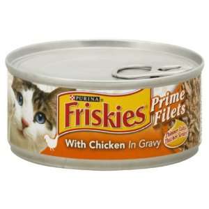 Friskies Prime Filets Cat Food, with Chicken in Gravy 5.5 Oz. (Pack of 