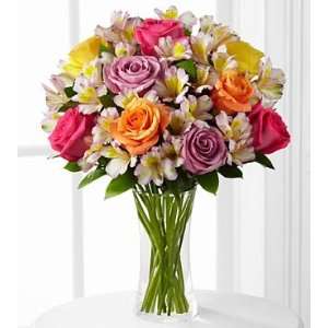 Colorful Connections Flower Bouquet   20 Stems   Vase Included