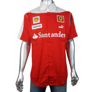   Mens Puma Red Scuderia Ferrari Formula 1 SF Team Shirt Motorsport Top