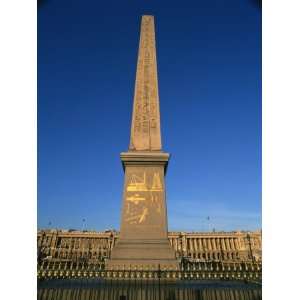 Obelisk in Place De La Concorde, Paris, France, Europe Photographic 