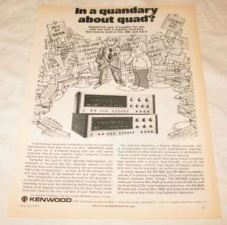 Kenwood Quad 4 Channel Stereo Receiver PRINT AD 1975  