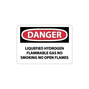  OSHA DANGER Liquefied Hydrogen Flammable Gas No Smoking 