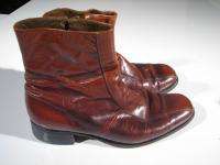 VTG Florsheim Ankle Zip Boots Brown Mens 9E 9 E  