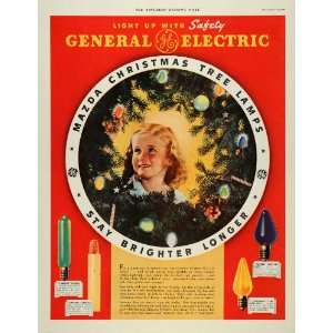  1937 Ad General Electric Christmas Tree Lights Mazda 